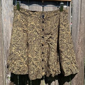 Urban Outfitters, animal print Olive Green/ Black mini skirt